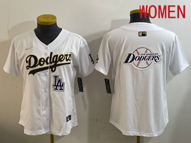Women Los Angeles Dodgers Blank White Game 2024 Nike MLB Jersey style 12058->youth mlb jersey->Youth Jersey